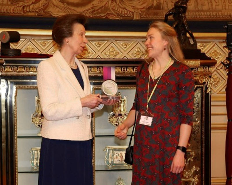 WISE Patron HRH Princess Anne presents Tech Award to Dr. Amy Thomas